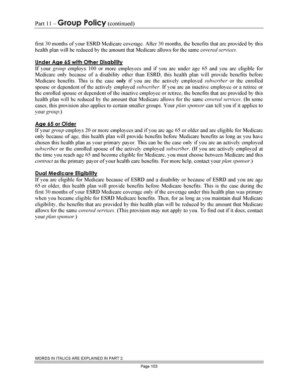 Blue Cross Blue Shield of Massachusetts Subscriber Information - Page 113