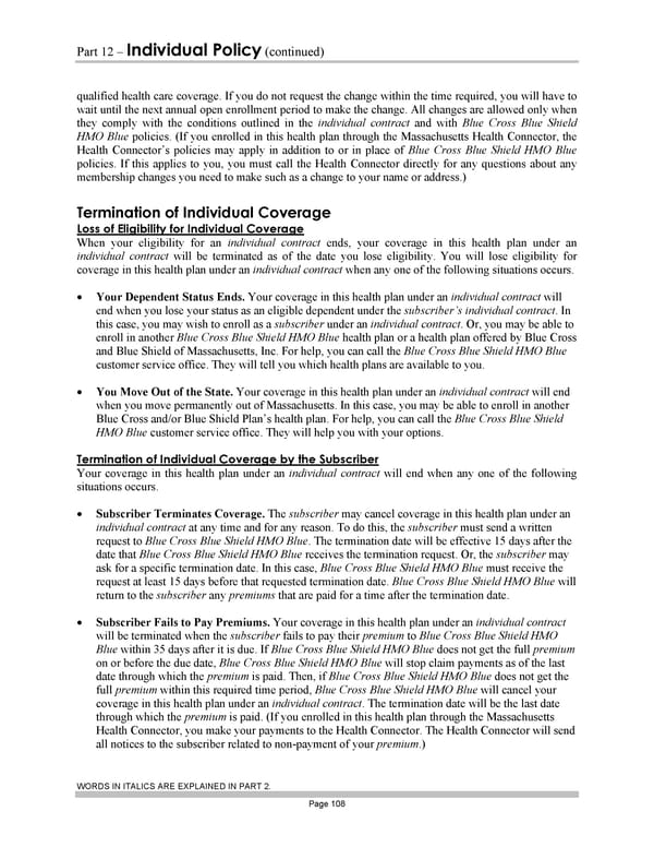 Blue Cross Blue Shield of Massachusetts Subscriber Information - Page 118