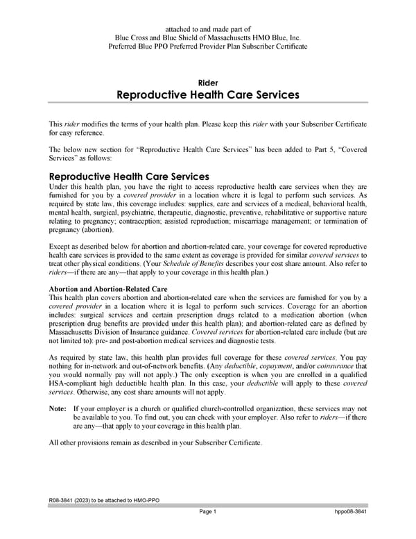 Blue Cross Blue Shield of Massachusetts Subscriber Information - Page 122