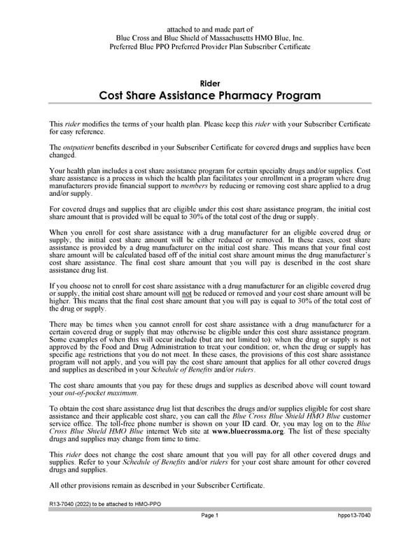 Blue Cross Blue Shield of Massachusetts Subscriber Information - Page 124