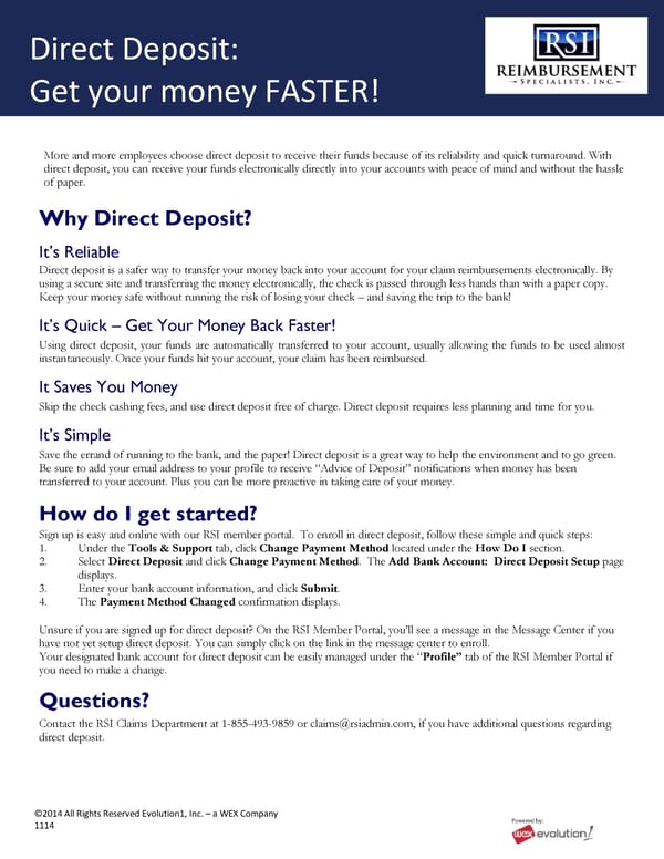 Direct Deposit: Get Your Money Faster - Page 1