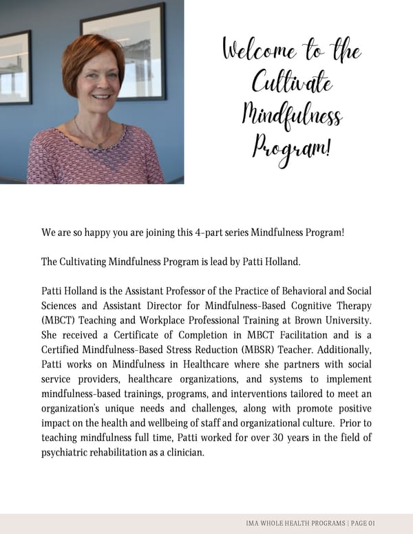 Cultivate Mindfulness Workbook - Page 2