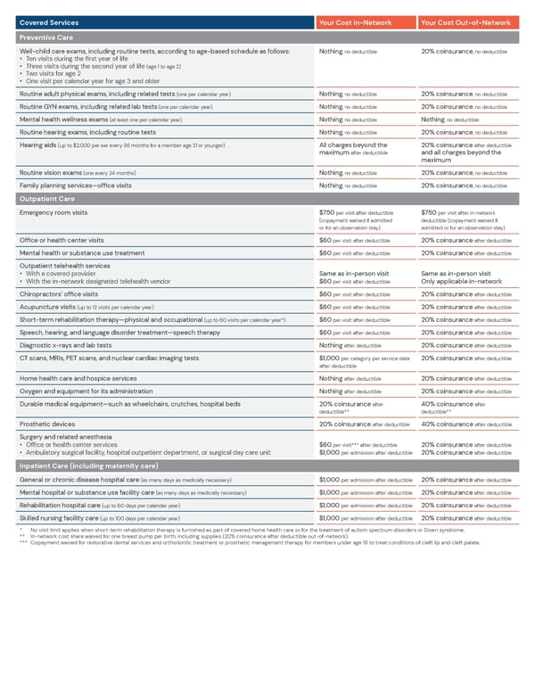 BCBS Preferred Blue PPO Basic Saver - Summary of Benefits and Coverage - Page 3