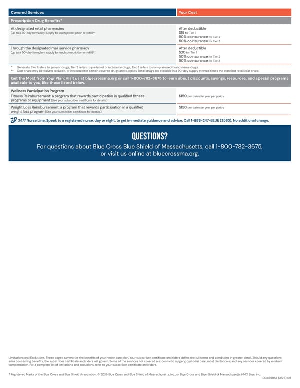 BCBS Access Blue New England Basic Saver II - Summary of Benefits - Page 4
