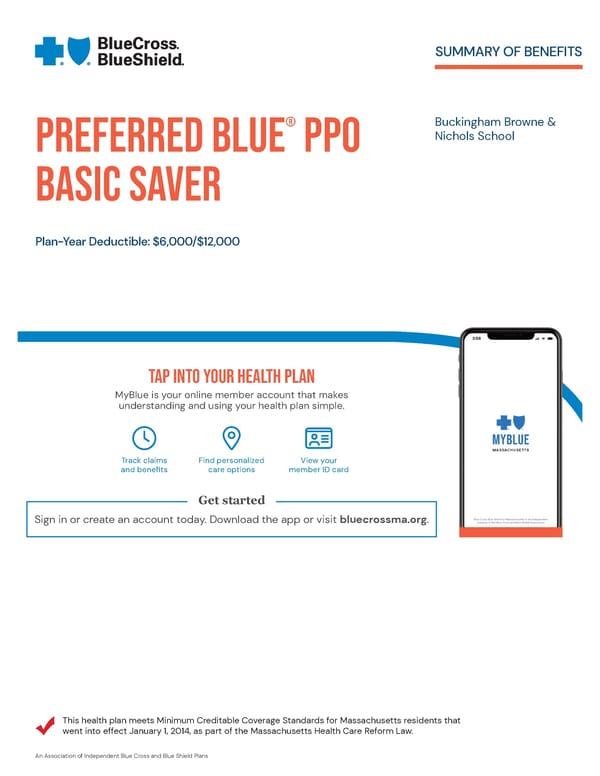 Preferred Blue PPO Basic Saver - Summary of Benefits - Page 1