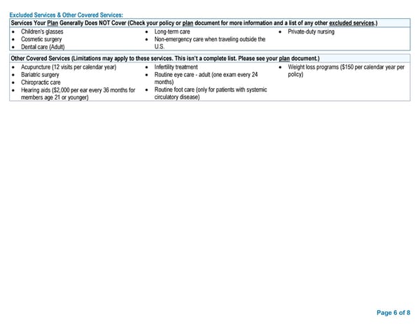 HMO BCBS Access Blue NE Basic Saver II - Summary of Benefits and Coverage - Page 6