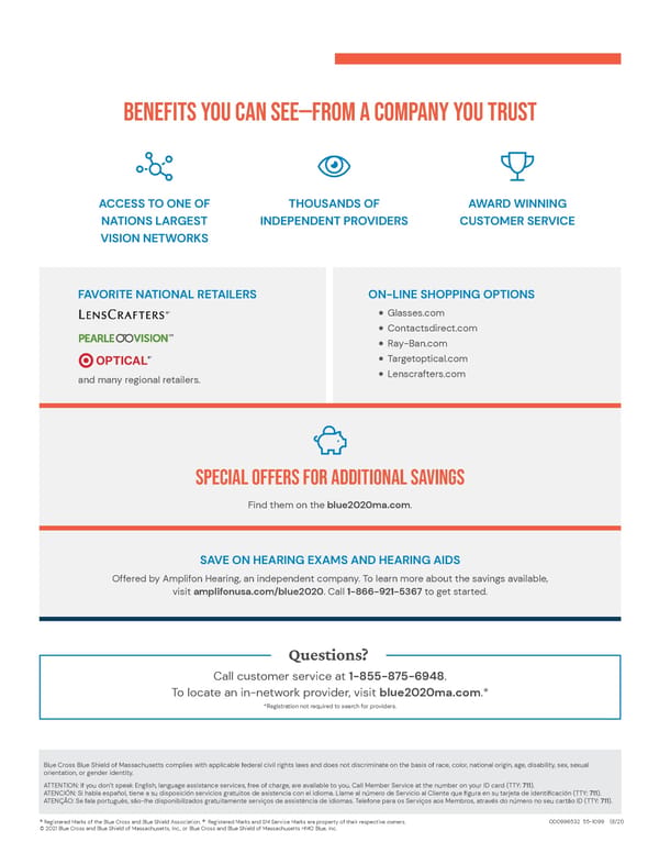 Blue 20/20 Vision Plan - Summary of Benefits and Coverage - Page 2