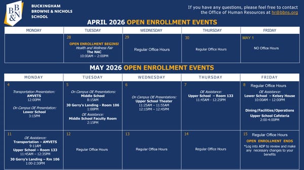 Buckingham Browne & Nichols School Open Enrollment Events 2026 - Page 1