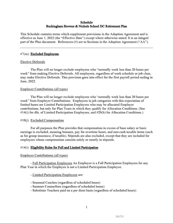 BB&N 403(b) Special Schedule 2022 - Page 1