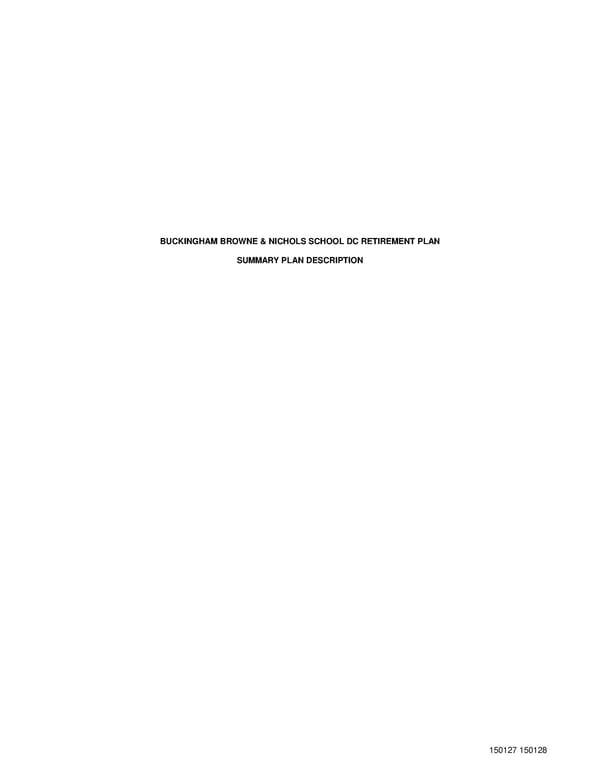 BB&N 403(b) Summary Plan Description 2022 - Page 1