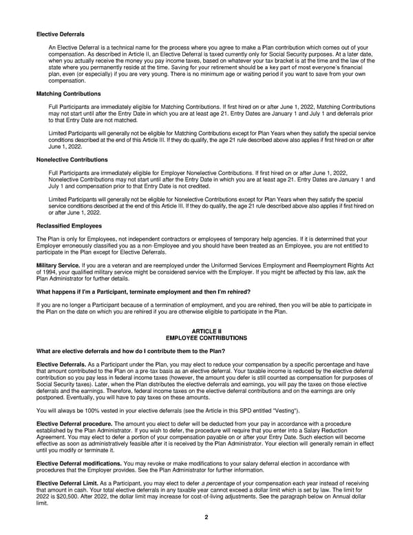 BB&N 403(b) Summary Plan Description 2022 - Page 5