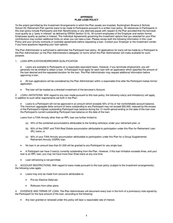 BB&N 403(b) Summary Plan Description 2022 - Page 19